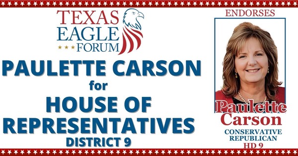 Texas Eagle Forum Endorses Paulette Carson