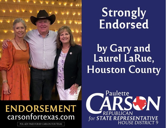 Gary and Laurel LaRue Endorse Paulette Carson