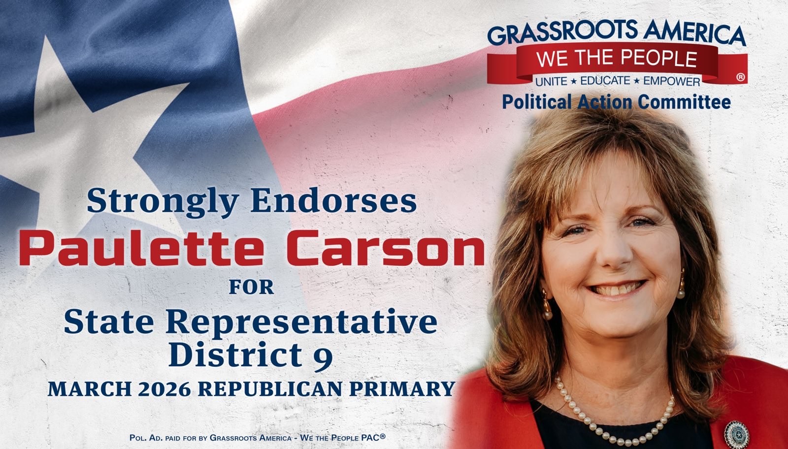 Grassroots America Endorses Paulette Carson