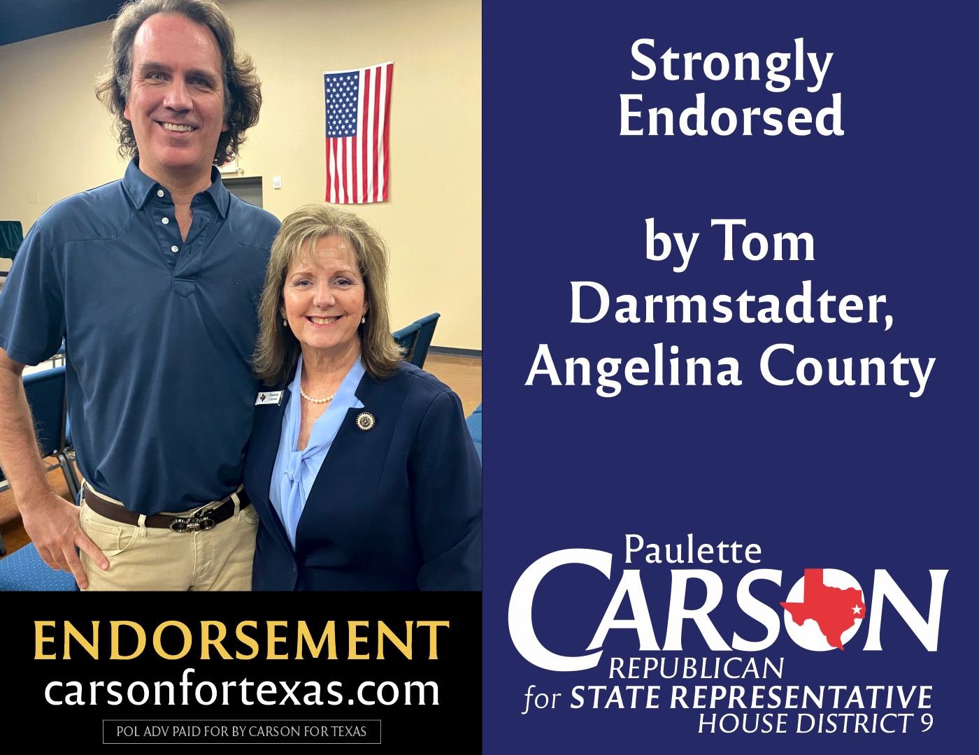 Tom Darmstadter Endorses Paulette Carson